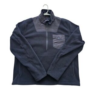 Barbour Fairmond Fleece Navy Blue 1/4 Zip Sweater Pullover Mens Size‎ XXLarge